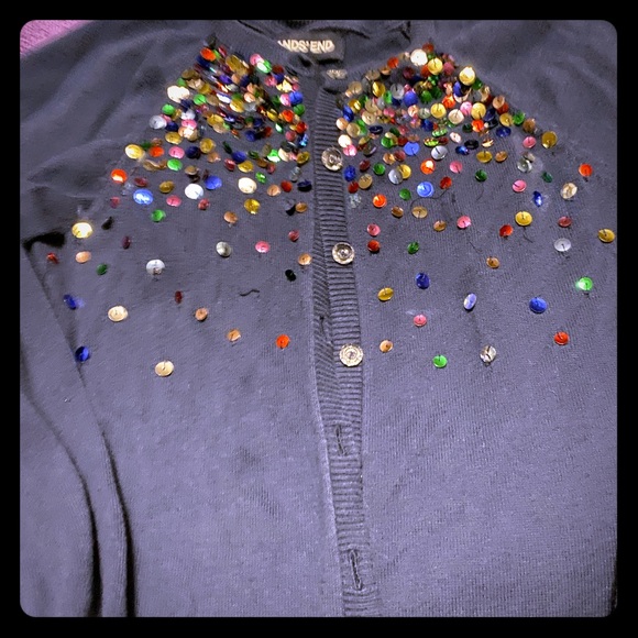 Lands End girls 14 long sleeve cardigan navy - Picture 1 of 2